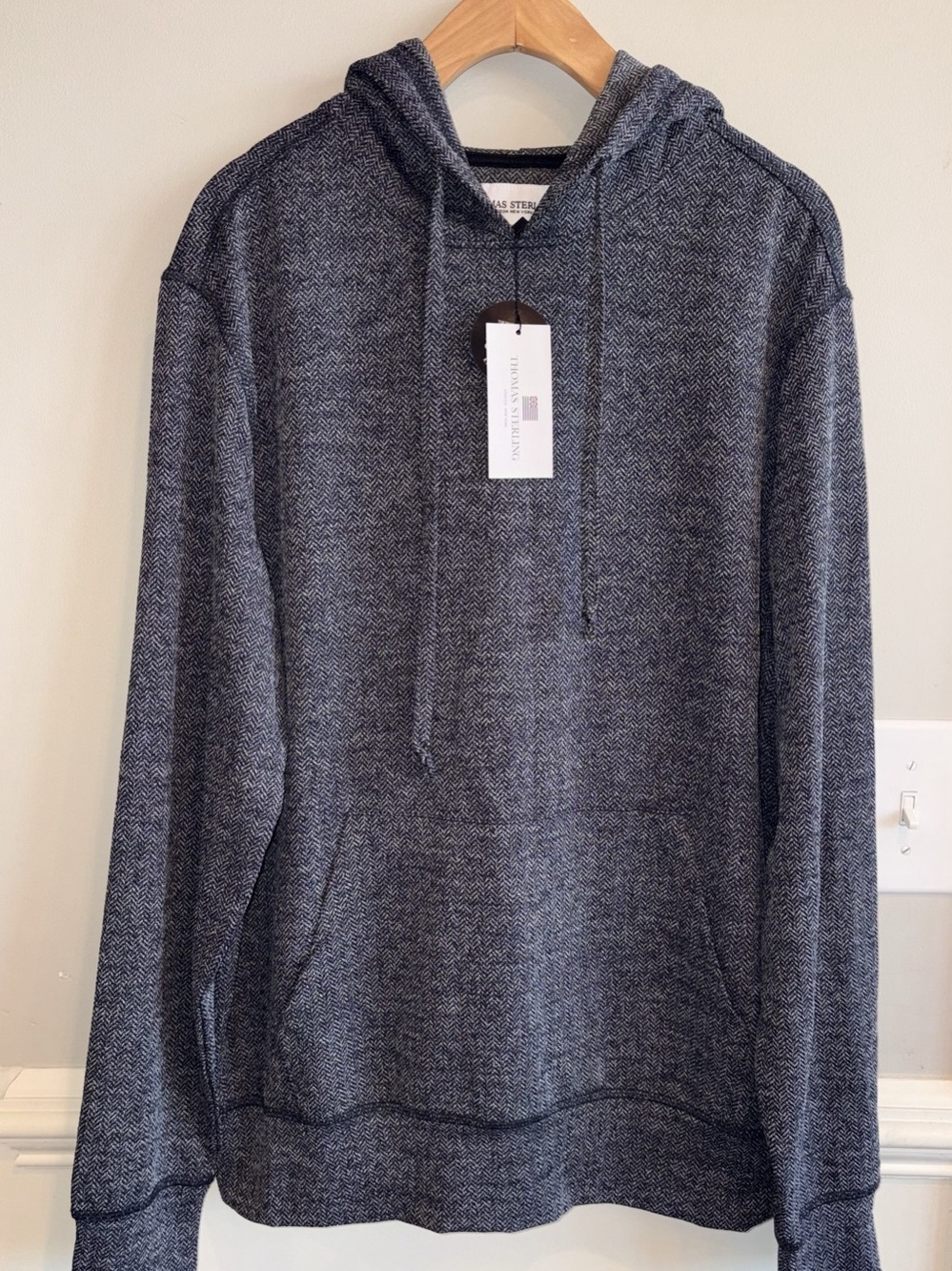 Thomas Sterling Men’s All Day Comfort Knit Collection Hoodie Gray Small NWT